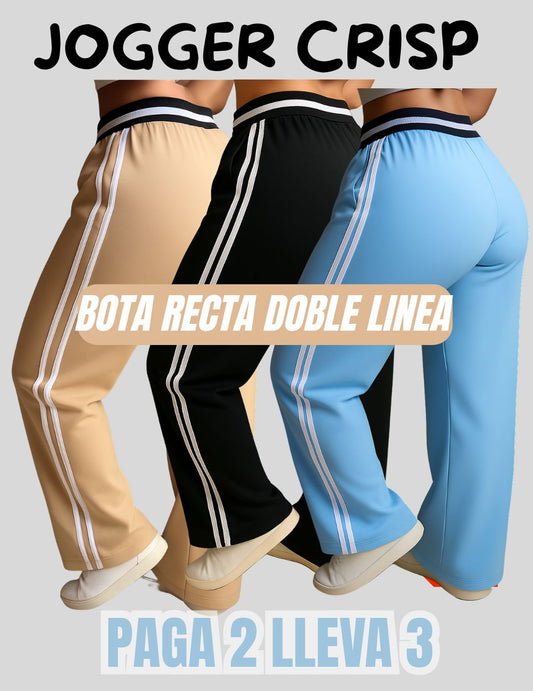 JOGGER BOTA RECTA DOBLE LINEA